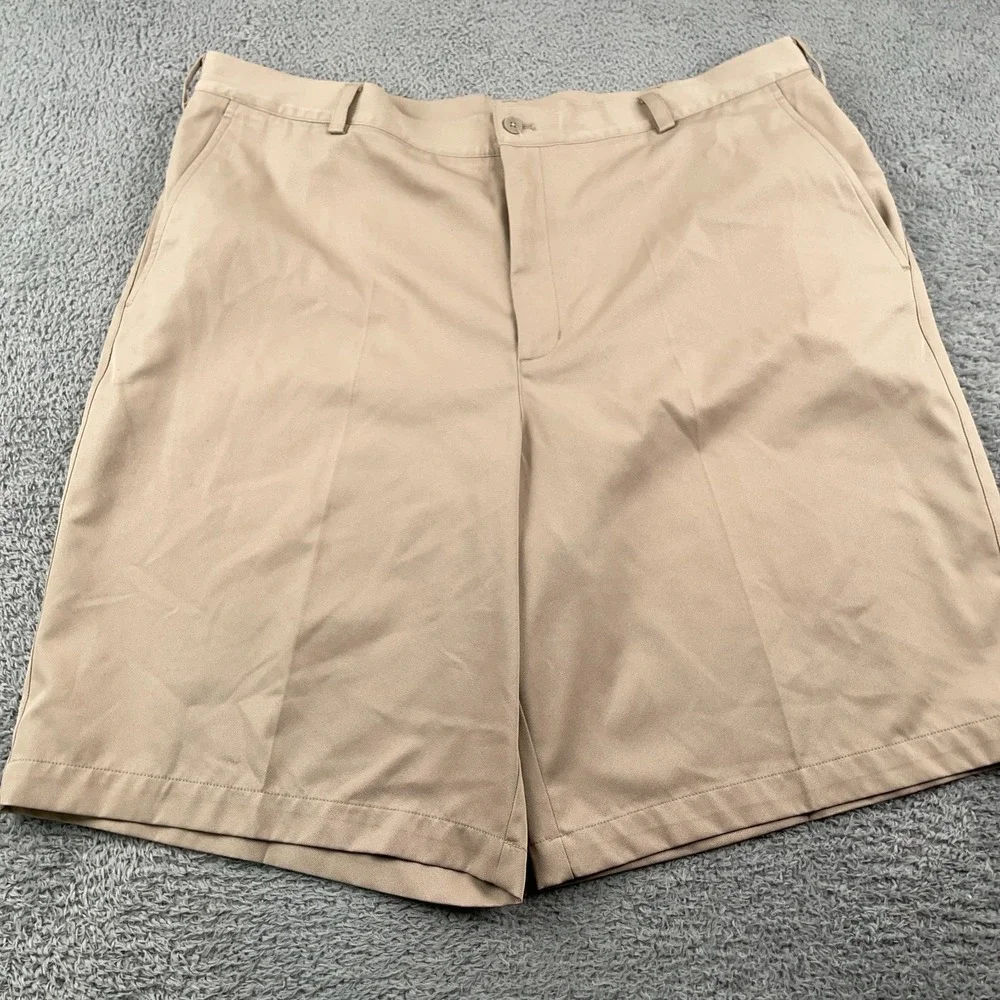 Nike Golf Shorts Mens 40 Khaki Fit Dry Performance Flat Front Athletic Casual